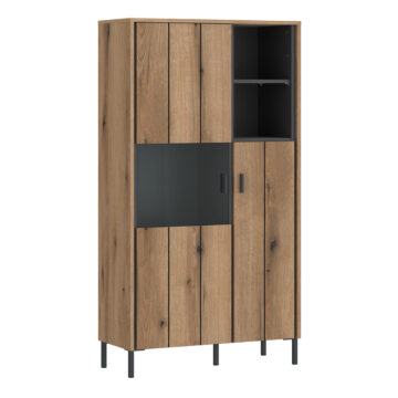 Rivendell 2 Door Display Cabinet in Oak/Grey