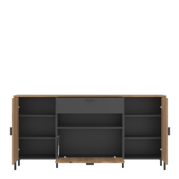 Rivendell Sideboard 2 Door 1 Flap 1 Drawer in Oak/Grey