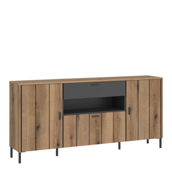 Rivendell Sideboard 2 Door 1 Flap 1 Drawer in Oak/Grey