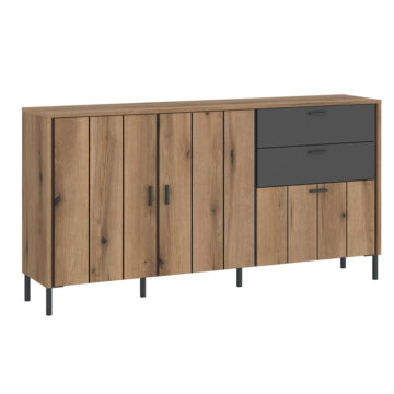 Rivendell Sideboard 2 Door 1 Flap 2 Drawer in Oak/Grey