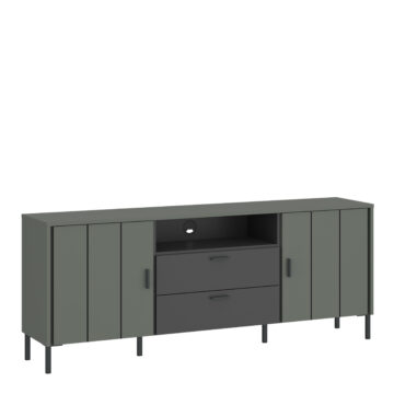 Rivendell TV Cabinet 2 Door 2 Drawer 158cm Wide in Green/Grey