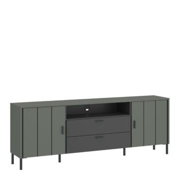 Rivendell TV Cabinet 2 Door 2 Drawer 173cm Wide in Green/Grey