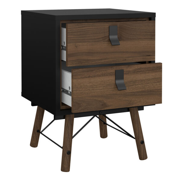 Chest and 3 Door 3 Drawer Wardrobe in Matt Black Walnut