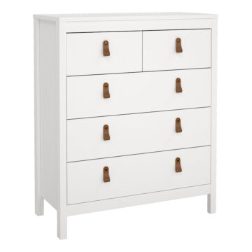 Chest and 2 Door Wardrobe in White