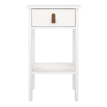 Seville Bedside Table with 1 Drawer in White