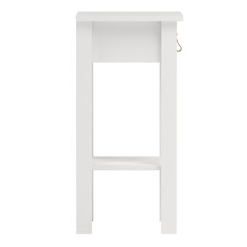 Seville White 1 Drawer Bedside Table