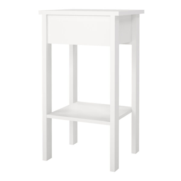 Seville Bedside Table with 1 Drawer in White | Assembly Required
