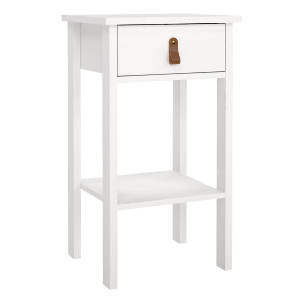 Seville Bedside Table with 1 Drawer in White