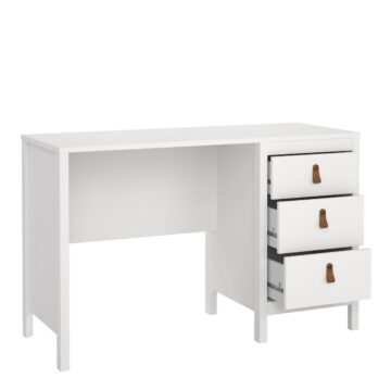 Seville White 3 Drawer Desk