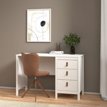 Seville White 3 Drawer Desk
