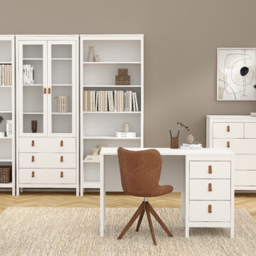 Seville White 3 Drawer Desk