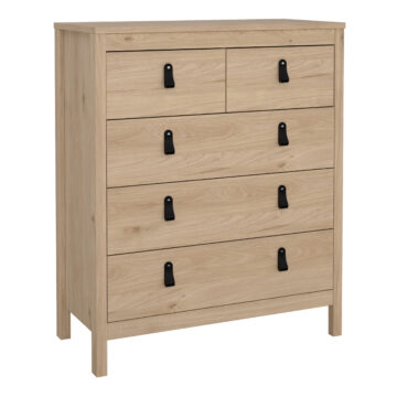 Seville Package – Bedside Table 2 drawers + Chest 3+2 drawer + Wardrobe with 2 doors in Jackson Hickory Oak