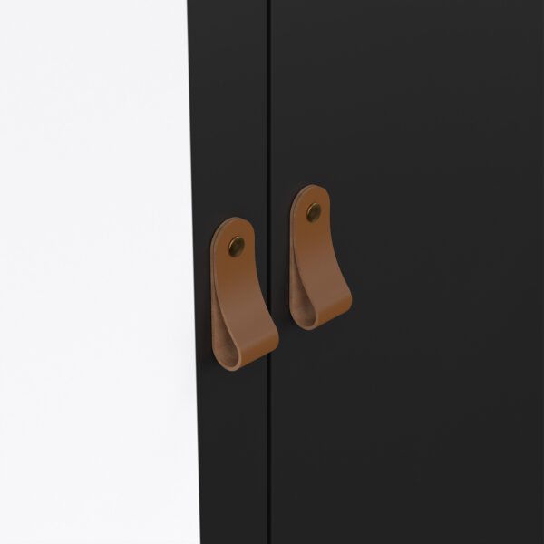 Seville Wardrobe with 1 door + 1 mirror door + 2 drawers Matt Black | Assembly Required