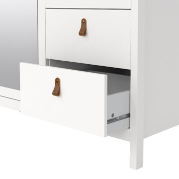 Seville White 2 Door Wardrobe with Drawers & Mirror