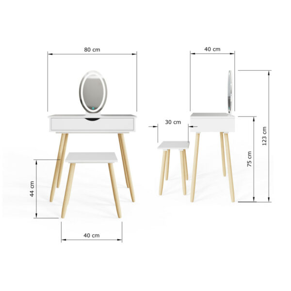 Signy LED Dressing Tables Set |