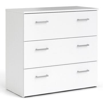 Chest and 2 Door Wardrobe in White