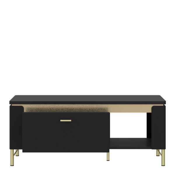 Talos Coffee Table 1 Drawer in Black Matt/Gold