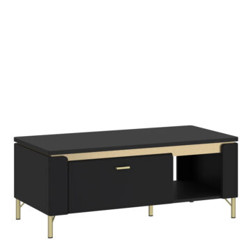 Talos Coffee Table 1 Drawer in Black Matt/Gold