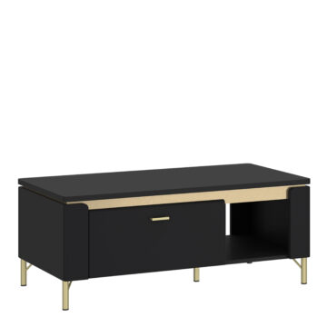 Talos Coffee Table 1 Drawer in Black Matt/Gold