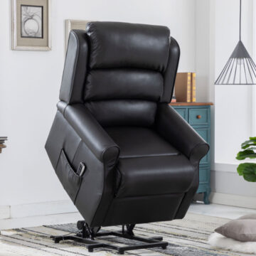 Medusa Lift & Tilt Dual Motor – Black Leather | Assembled