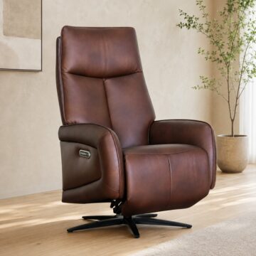 Hermes Swivel Chair - Dark Brown