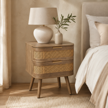 Nouvelle 2 Drawer Bedside Table