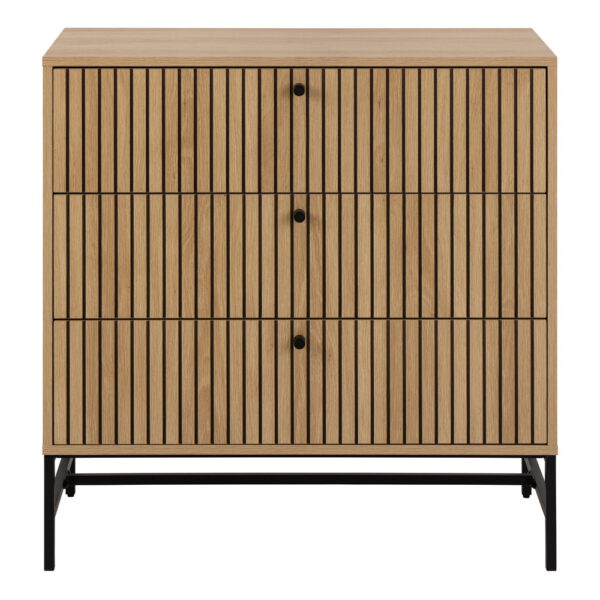 Liberty Chest of 3 Drawers in Oak/Black Legs | Assembly Required