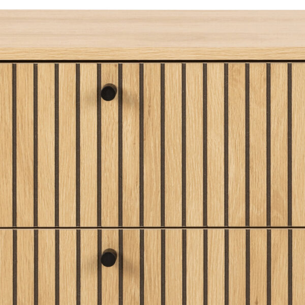 Liberty Wide Chest of 6 Drawers in Oak/Black Legs | Assembly Required