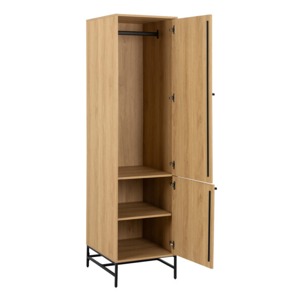 Liberty Wardrobe 2 Doors in Oak/Black Legs | Assembly Required
