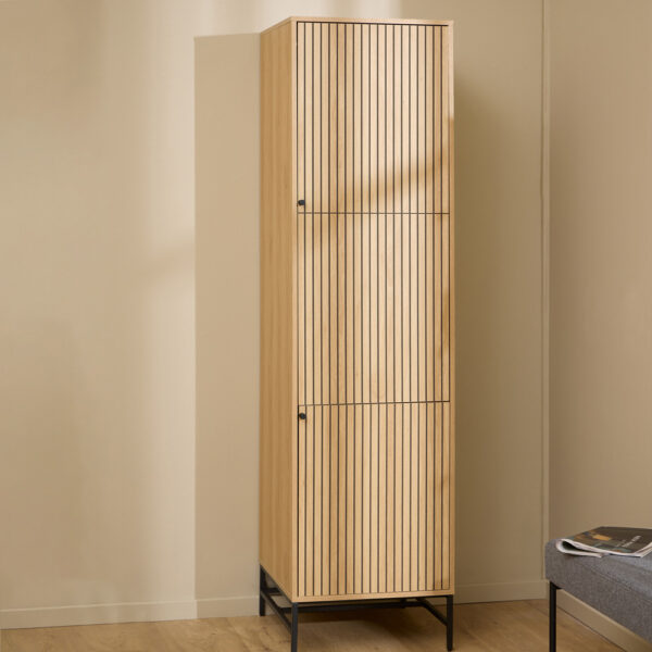 Liberty Wardrobe 2 Doors in Oak/Black Legs | Assembly Required