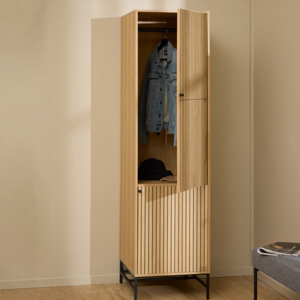 Liberty Wardrobe 2 Doors in Oak/Black Legs | Assembly Required