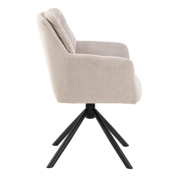 Alonso Swivel Cream Dining Chair with Armrest Set of 2 | Assembly Required