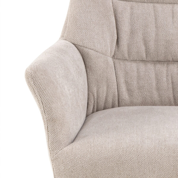 Alonso Swivel Cream Dining Chair with Armrest Set of 2 | Assembly Required