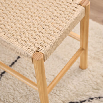 Alvin Off White Weaved Bench