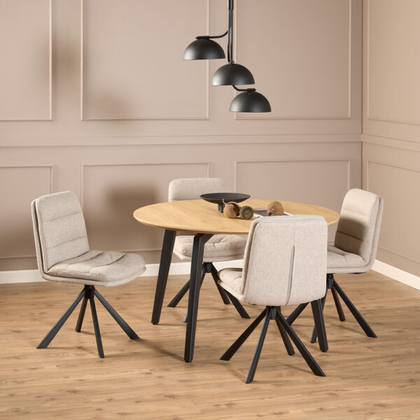 Dean Beige Swivel Dining Chair Set of 2 | Assembly Required