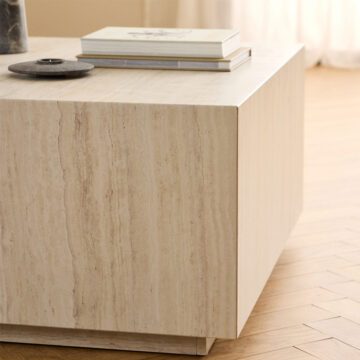 Aspect  Light Travertine Square Coffee Table