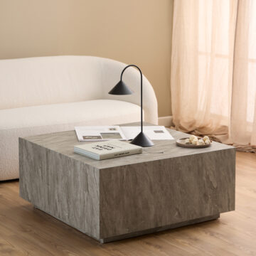 Aspect Square Coffee Table in Grey Marble 90x90x42cm | Assembly Required