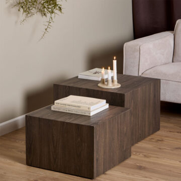 Aspect Smoked Ash Square Coffee Table Set