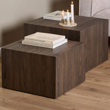 Aspect Square Coffee Table Set in Smoked Ash