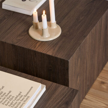 Aspect Smoked Ash Square Coffee Table Set