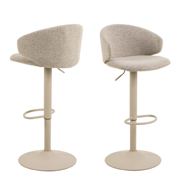 Ella Swivel Beige Bar Stool Set of 2 | Assembly Required