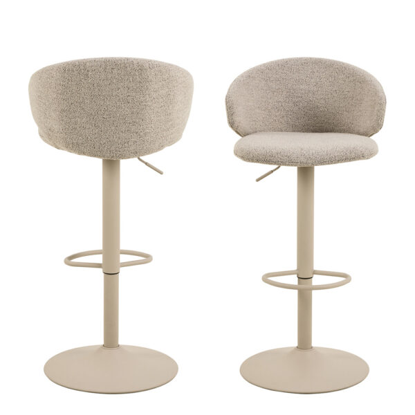 Ella Swivel Beige Bar Stool Set of 2 | Assembly Required
