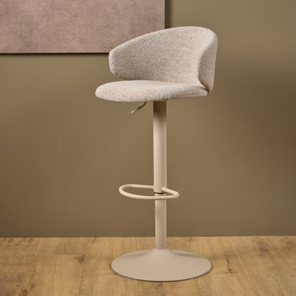 Ella Swivel Beige Bar Stool Set of 2 | Assembly Required