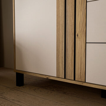 Vista 1 Door 3 Drawer Chest In Cream and Oak