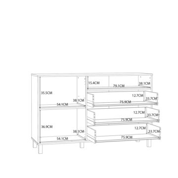 Vista 1 Door 3 Drawer Chest In Cream and Oak