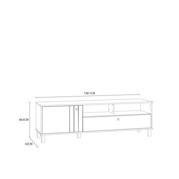 Vista TV Unit in Cream and Oak