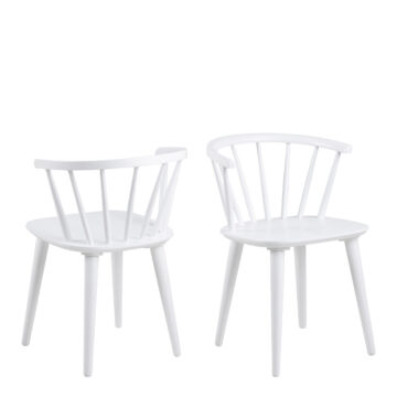 Strath Pair of White Dining Chairs