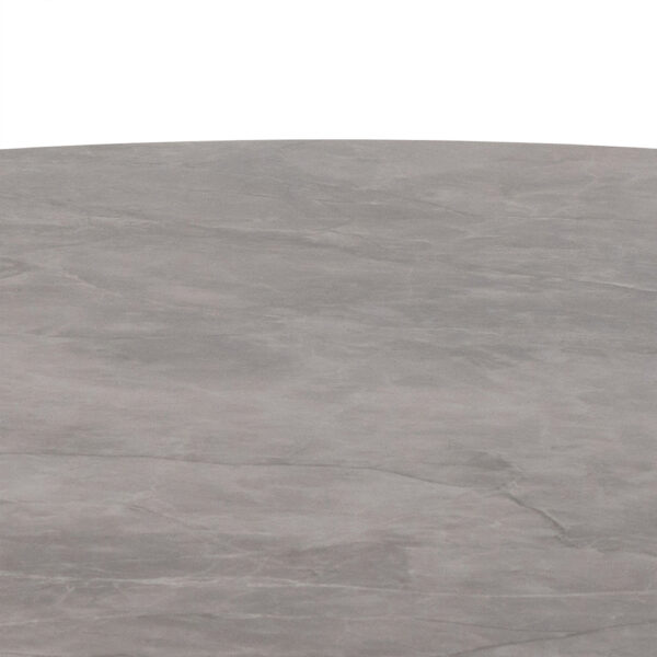 Malta Ceramic Round Dining Table Grey/Black 90x75 cm | Assembly Required