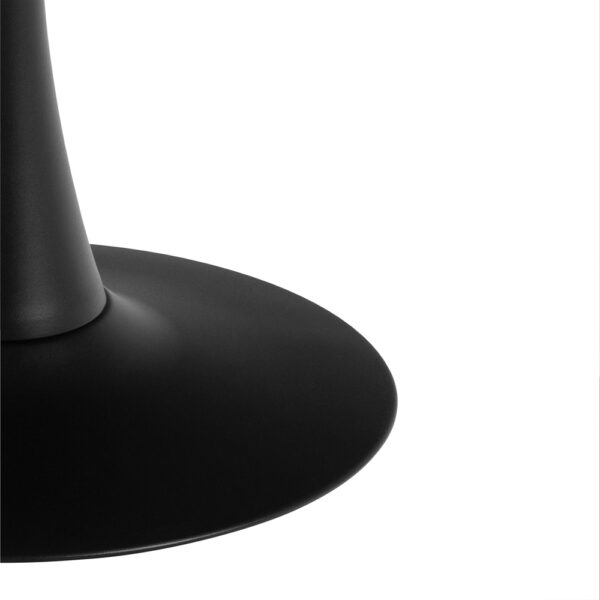 Malta Ceramic Round Dining Table Grey/Black 90x75 cm | Assembly Required