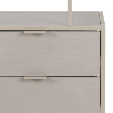 Seaford Grey Metal Tall 2 Drawer 4 Shelf Bookcase